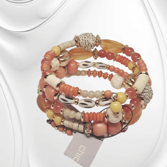 CHICO'S - Beaded Warm-Tone Coil Bracelet - Picture 2 of 3